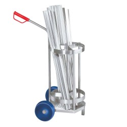 100066, Caddyvogn til røgstokke i rustfrit stål
