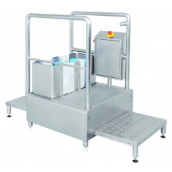 100611, Hygiejne station i rustfrit stål til såler og støvleskafter