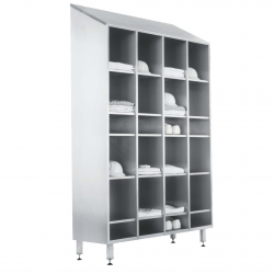 100712, Reol fra Höcker i rustfrit stål 