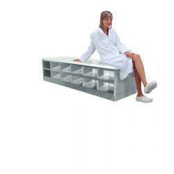 100714, Skobænk fra Höcker i rustfri stål