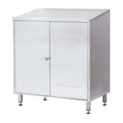 100744, Lav skab i rustfrit stål med skrivepult funktion