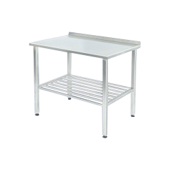 100787, Arbejdsbord i rustfrit stål med bagkant 