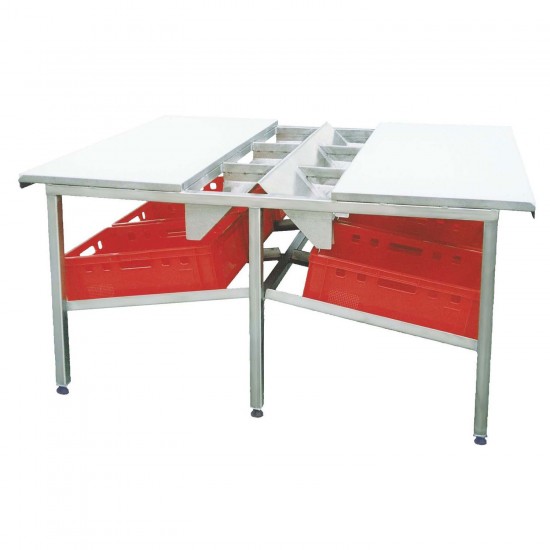 100802, Skærebord i rustfrit stål med polyethylen skæreplader 